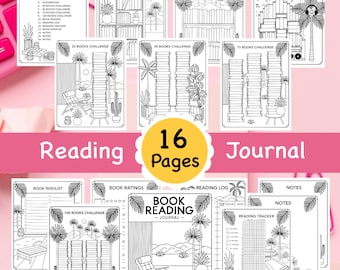 Printable Book Reading Journal, Reading Log Challenge (PDF)