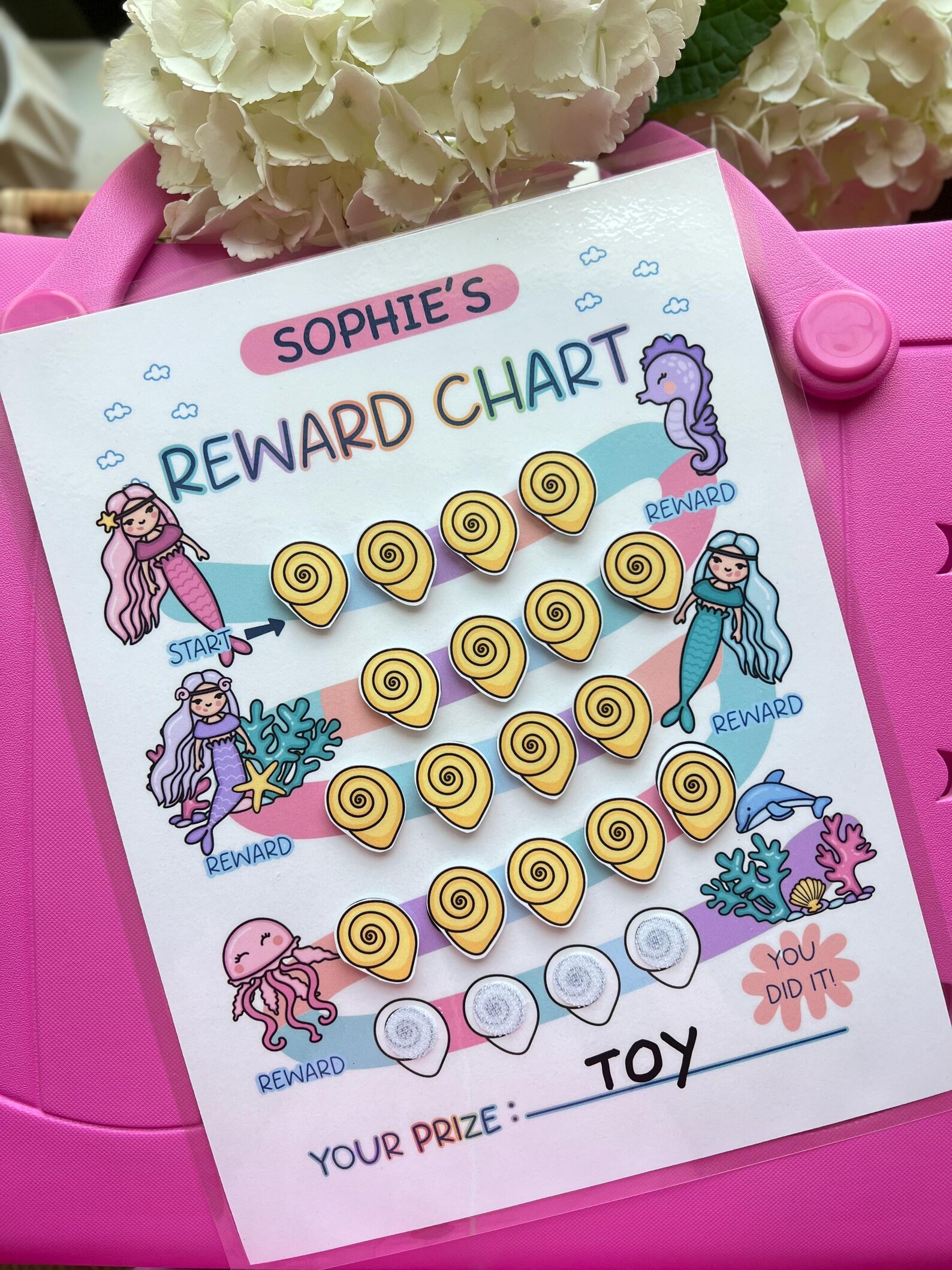 Mermaid Reward Chart for Kids: Toddler Chore & Behavior Tracker ...