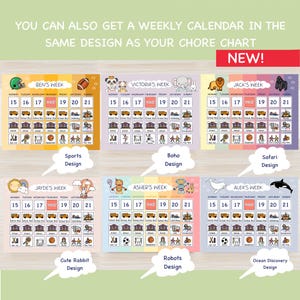 Morning, Afternoon & Evening Routine Chore Chart, Planning Bedtime Routine, Weekly Visual Calendar, Chore Chart for Kids, Reward Chart image 17