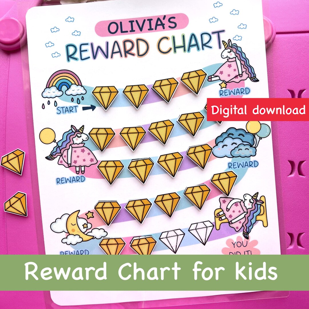 Unicorn Reward Chart for Kids: Toddler Chore & Behavior Tracker ...