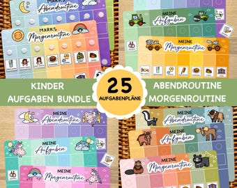 Kids' Daily Routine Chart: Morning, Evening, & Chore Planner (Digital Download)