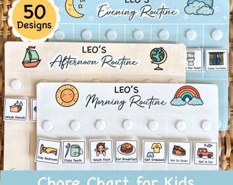 Personalized Kids Routine Chart, Montessori Visual Schedule, Chore Chart