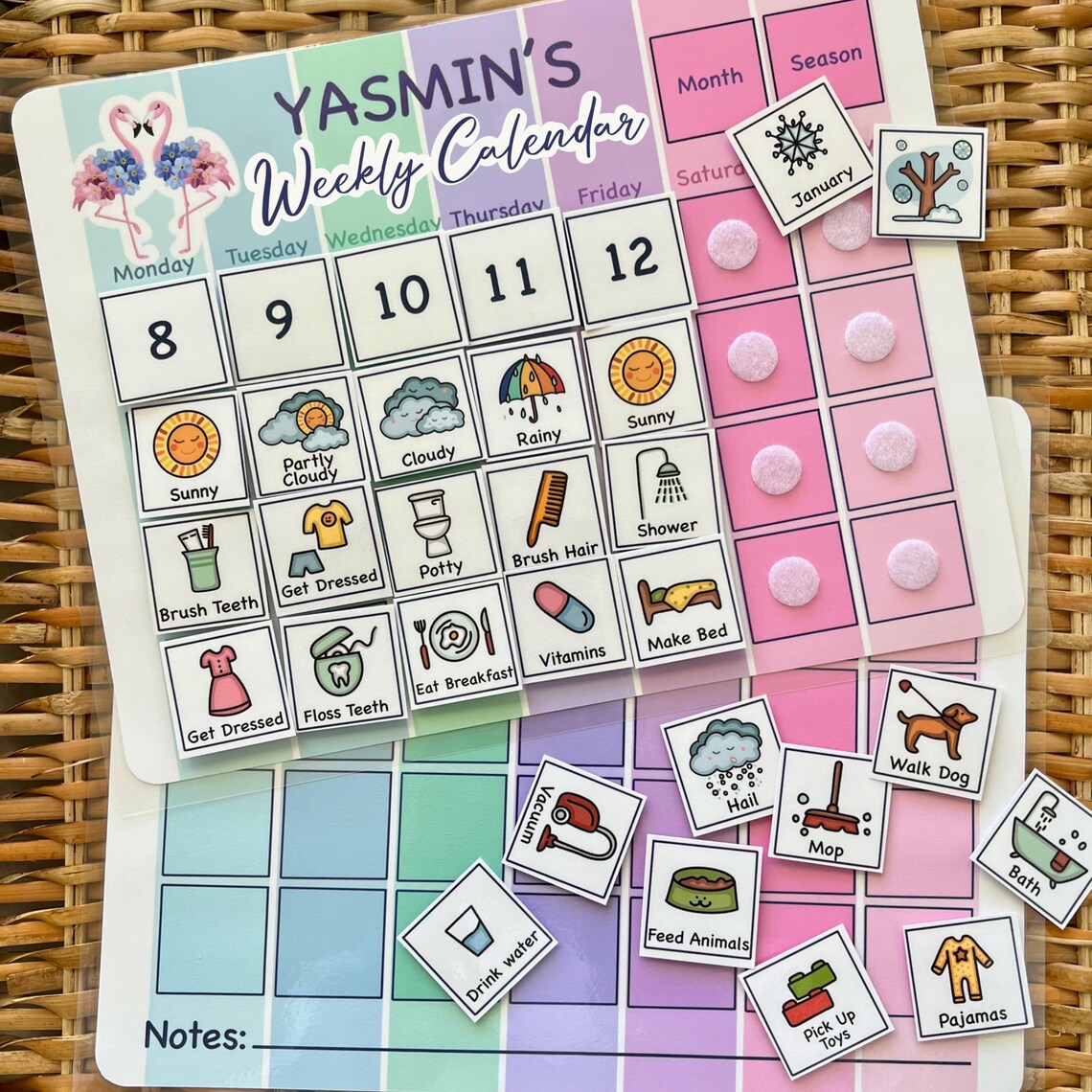 Visual Kalender Laminated Kids Weekly Visual Calendar: Toddler Routine Chart With 241 ...