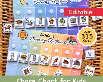Toddler Routine Chart: Visual Schedule, Chore Chart (Digital Download)