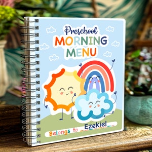 Preschool Morning Menu, Homeschool Morning Menu, Kindergarten, Toddler Morning Menu, Homeschool Printables, Preschool Binder Montessori Kids image 1