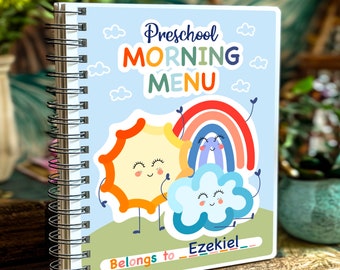 Preschool Morning Menu, Homeschool Morning Menu, Kindergarten, Toddler Morning Menu, Homeschool Printables, Preschool Binder Montessori Kids