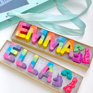 Kids NAME Crayons, Custom Alphabet Name Crayons in a Gift Box, Crayon Toy, Birthday Gift, Kids Birthday Gift Girl image 9