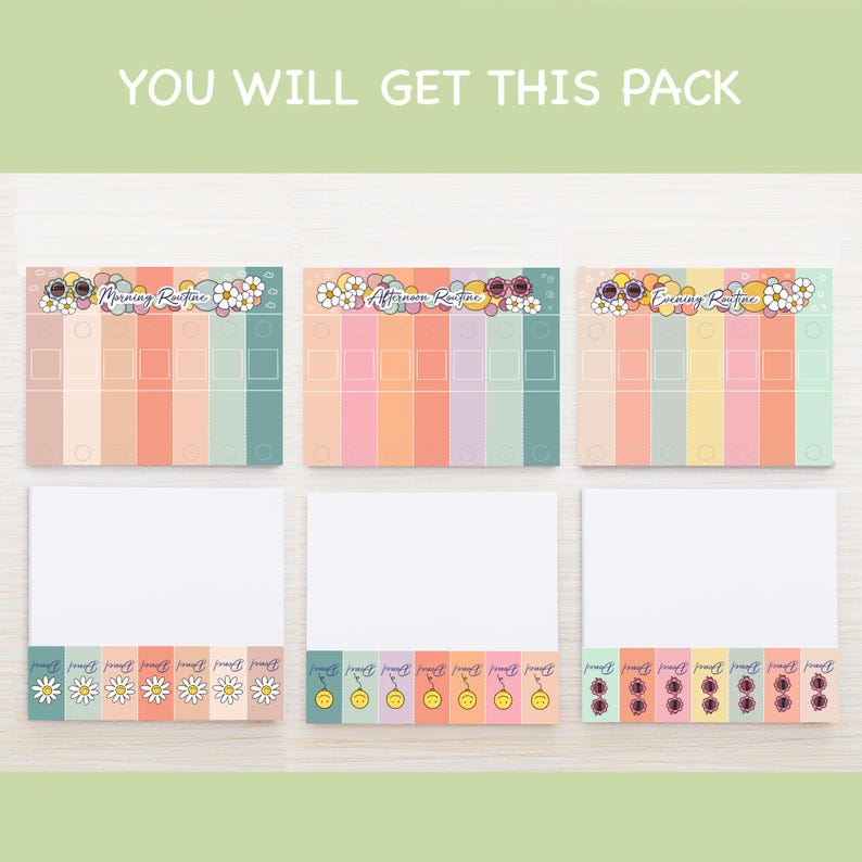 Decroative R Outine Editable Kids Routine Chart: Daily Visual Schedule, Morning, Bedtime ...