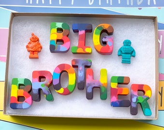 Big Brother, Big Brother Gift, Big Brother Announcement, Kids Gift, Rainbow Crayons, Kids Crayons, Toddler Gift, Toddler Gift Boy.