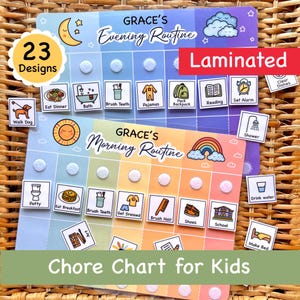 Morning, Afternoon & Evening Routine Chart, Planning Toddler Bedtime Routine, Daily Visual Schedule, Chore Chart Montessori Kids Flip Chart