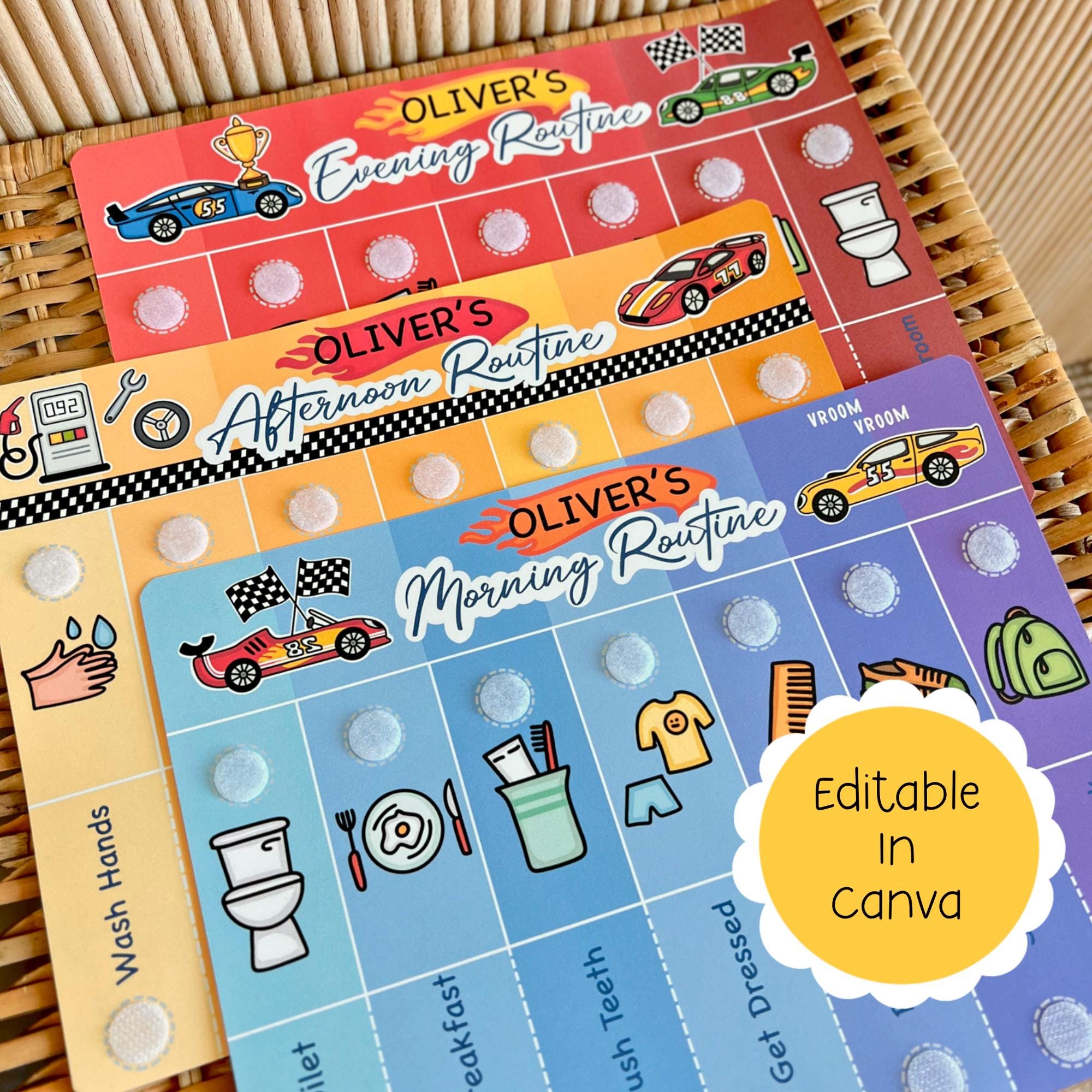 Editable Kids Routine Chart: Visual Schedule, Chore Chart (digital ...