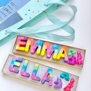 Kids Birthday Party Favor Crayon Letter Personalized Name image 8