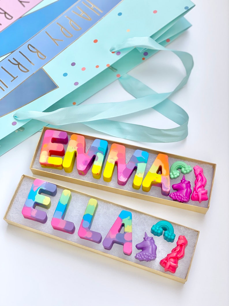 Kids Birthday Party Favor Crayon Letter Personalized Name image 8