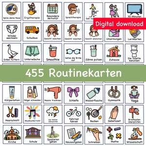 455 Wochenroutinekarten für Kinder, Routineplan Kinder, Täglicher visueller Zeitplan, Aufgabenliste für Kinder, Abendroutine für Kinder