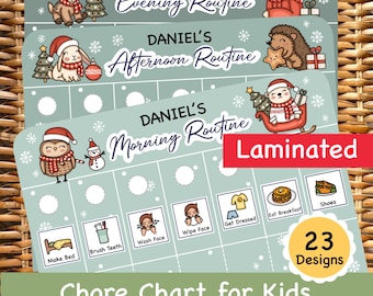 Morning, Afternoon & Evening Routine Chart, Planning Toddler Bedtime Routine, Daily Visual Schedule, Chore Chart Montessori Kids Flip Chart