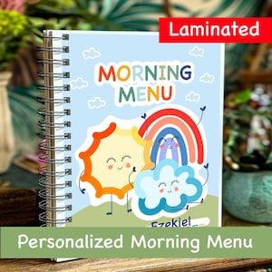 Morning Menu for kids, Homeschool Morning Menu, Kindergarten, Toddler Morning Menu, Homeschool Printables, Preschool Binder Montessori Kids