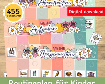 Kids' Daily Routine Chart: Morning, Evening, Tasks (Digital Download)