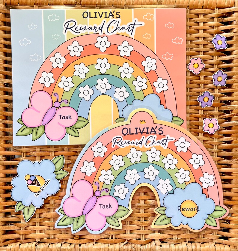 Rainbow Reward Chart for Kids: Printable Chore & Behavior Tracker ...
