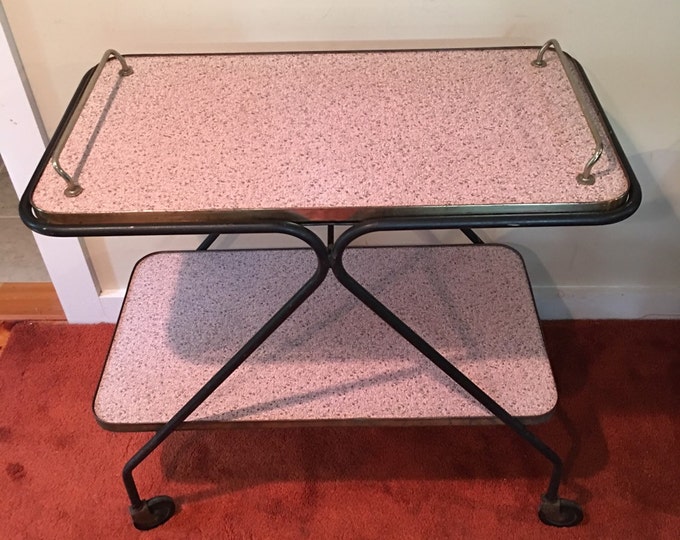 Mid Century Modern Bar Cart Tea Cart Rolling Serving Cart Etsy