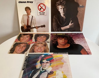 Lot of 5 70s / 80s Rock / Pop Albums, Glenn Frey, Don Henley, Leif Garrett, Bay City Rollers, Rick Springfield,  Record Albums, Vinyl LP