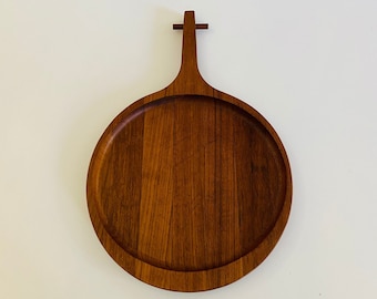 Tabla de cortar de teca vintage de Ernest Sohn, tabla de quesos de teca siamesa, tabla de cortar de madera de teca, tabla de quesos danesa moderna, tabla de quesos moderna de mediados de siglo