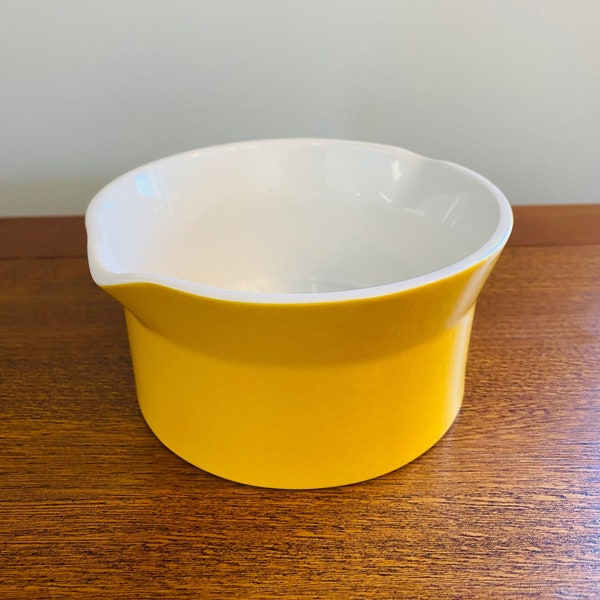 Vintage Mikasa Duplex, Ben Seibel, Double Spout Bowl, Made in Japan, Yellow and White, Gravy Boat / Sauce Bowl, Small Serving Bowl