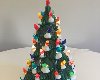 Vintage Ceramic Christmas Tree 12 Light Up Retro Decoration 1970s Multi Colored Lights Vintage Ceramic Christmas Tree 12 Light Up Retro Decoration 1970s Multi Colored Lights