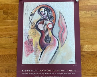 Respect: A Century Of Women In Music Promotional Poster Tori Amos Janis Joplin Tina Turner Salt-N-Peppa, Dolly Parton 36x24 Promo Poster