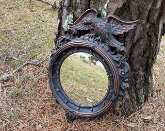 Vintage Dart Federal Eagle Wall Mirror, Vintage Wall Mirror, Bronzy Golden Eagle Retro Mirror, 1950s American Eagle Decor