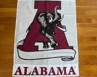 Vintage University of Alabama Banner Flag, NOS, Crimson Tide College Basketball Flag, 1990s Unused Flag, Yard Decor, Outdoor Football Flag