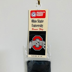 Vintage Ohio State University Banner Flag, NOS, Ohio State Buckeyes College Flag, 1990s Unused Flag, Yard Decor, Outdoor Flag