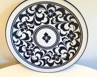 Vintage Dansk Arabesque Large Serving Platter / Wall Plate, Dansk NR Blue and White Serving Plate