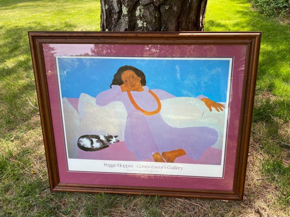 Pegge Hopper Framed Matted print 絵画 ハワイ Pegge Hopper Popoki II Signed Print, Framed, Connoisseur's Gallery
