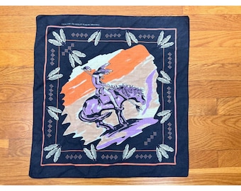 Vintage Hav-A-Hank Bandana Native American Print Cotton Blend USA Made