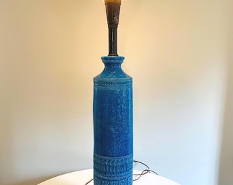 Vintage Rimini Blue Table Lamp by Aldo Londi for Bitossi, Mid Century Modern, Italy