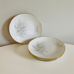 Vintage Rosenthal Grasses, Bread Plates, Set of 4, Mid Century Modern Plates, Designed by Raymond Loewy, Rosenthal Continental Dishes