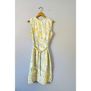 Vintage 1960s Leslie Fay Original Sleeveless Midi Dress Union Made Size Medium 1960s Mid Century Dress