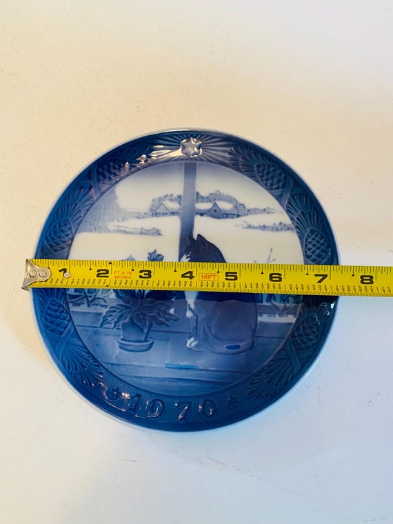 ヴィンテージ 1970 ロイヤルコペンハーゲン クリスマスローズと猫の