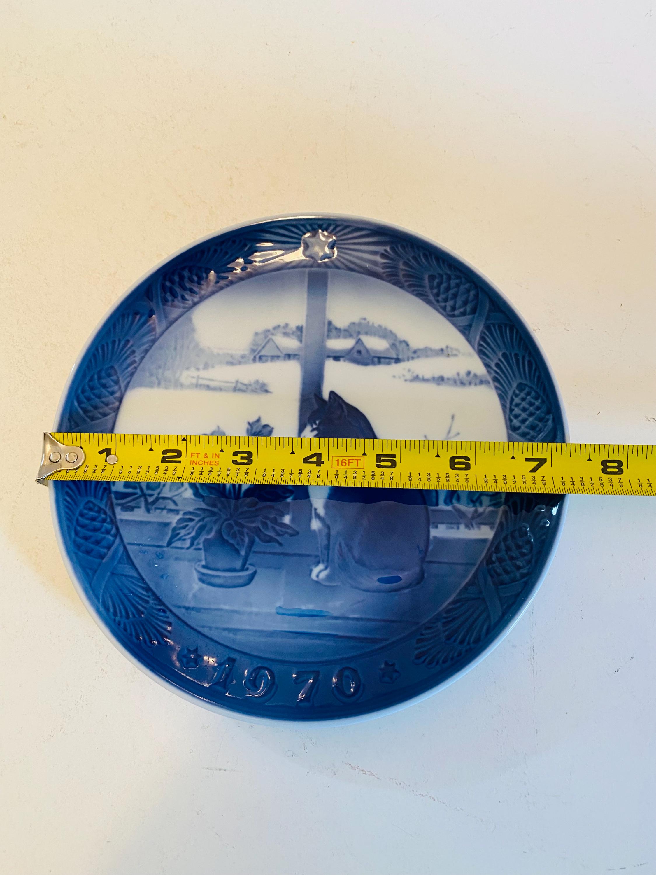 ヴィンテージ 1970 ロイヤルコペンハーゲン クリスマスローズと猫の