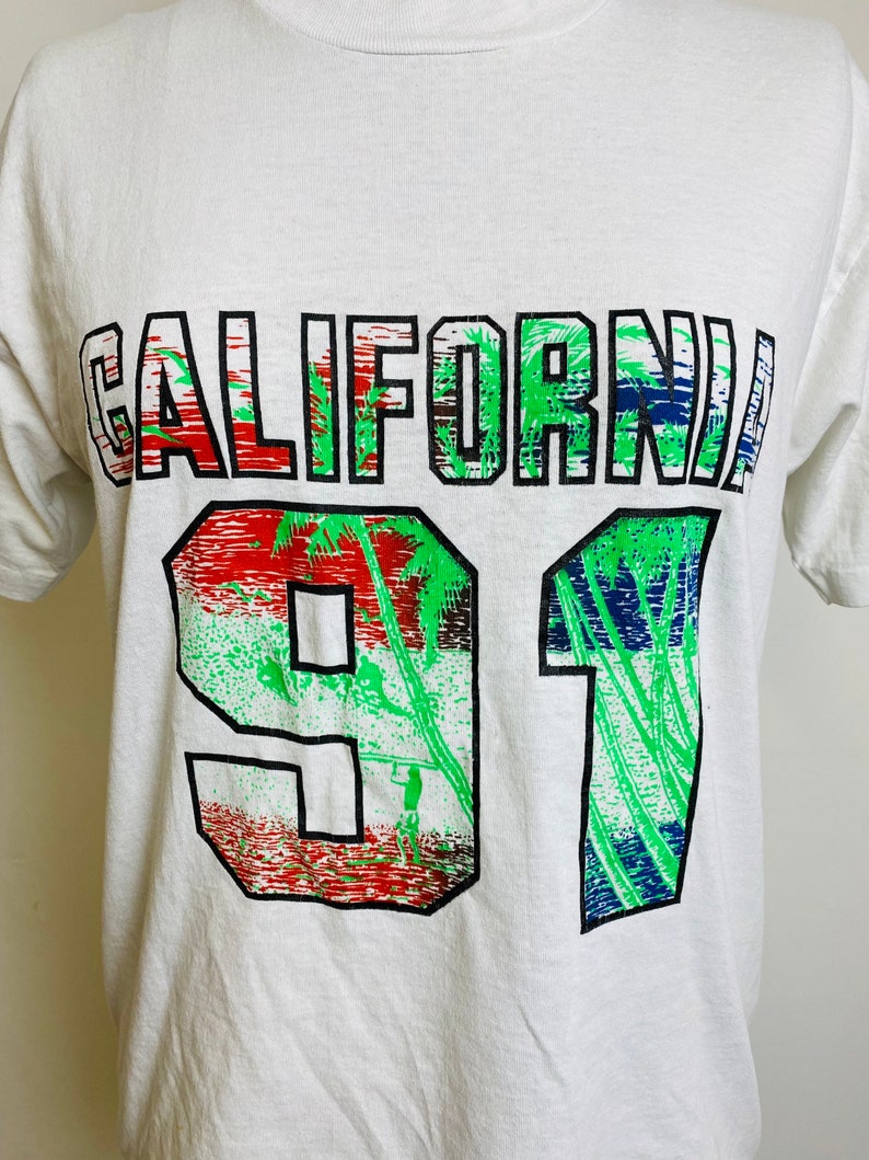 Vintage 1991 California T-shirt, Screen Stars Best, L, California Tropical T-shirt, California 91, 90s Tee image 6