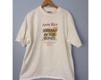 Camiseta vintage de Anne Rice "Servant of the Bones" del día del estreno nacional de 1996, talla XL