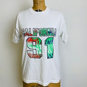 Vintage 1991 California T-shirt, Screen Stars Best, L, California Tropical T-shirt, California 91, 90s Tee image 1