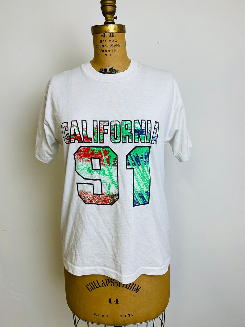 Vintage 1991 California T-shirt, Screen Stars Best, L, California Tropical T-shirt, California 91, 90s Tee image 1