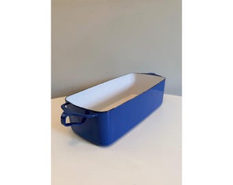 Vintage Dansk Kobenstyle Blue Enameled Steel Loaf Pan, France, Jens Quistgaard