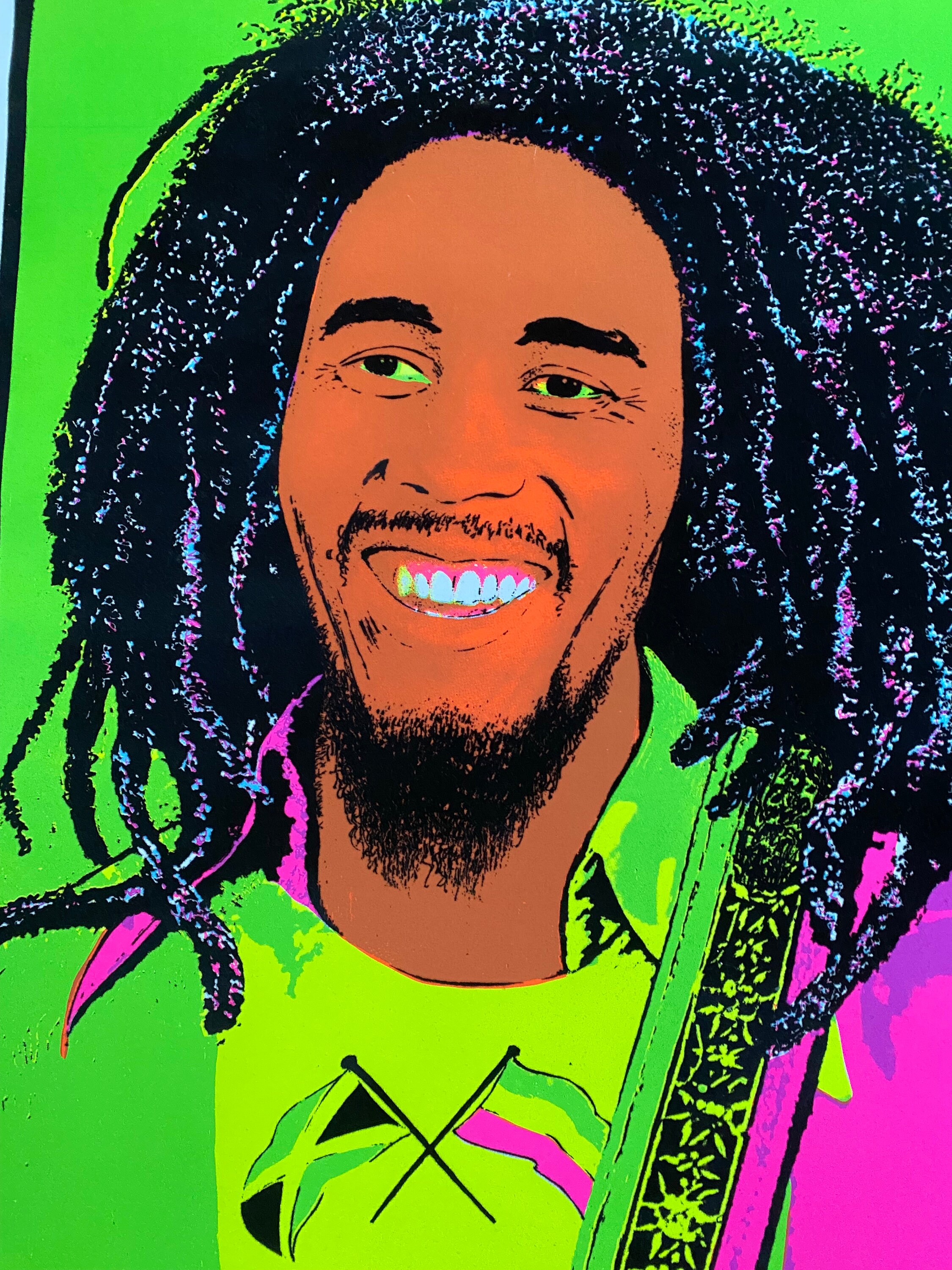 1993年ヴィンテージ　ブラックライトポスター【BOB MARLEY】 Vintage Bob Marley Felt Neon Blacklight Poster, 1981, Roots