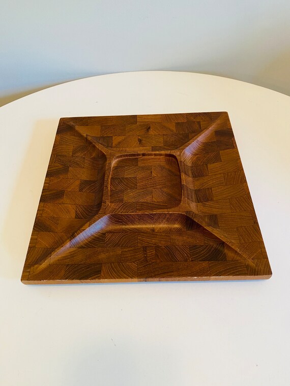Vintage Digsmed Denmark Teak Square Cheese and Cracker Tray