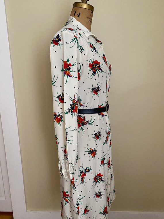 Vintage Lanvin Floral Shirtdress, 1970s Mod Flora… - image 3