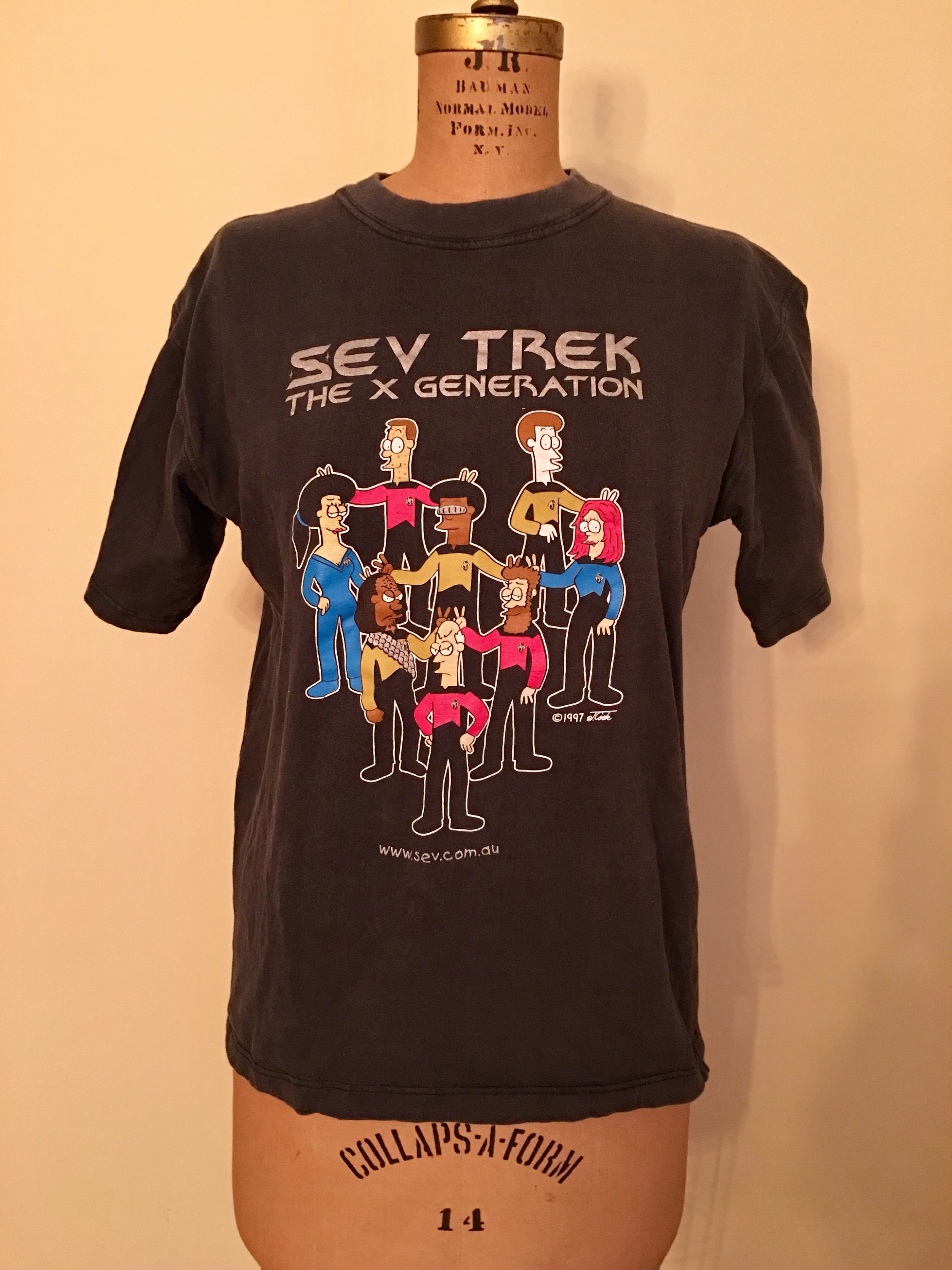 Vintage Sev Trek the X Generation T-shirt, 1997 Sev Trek Cartoon