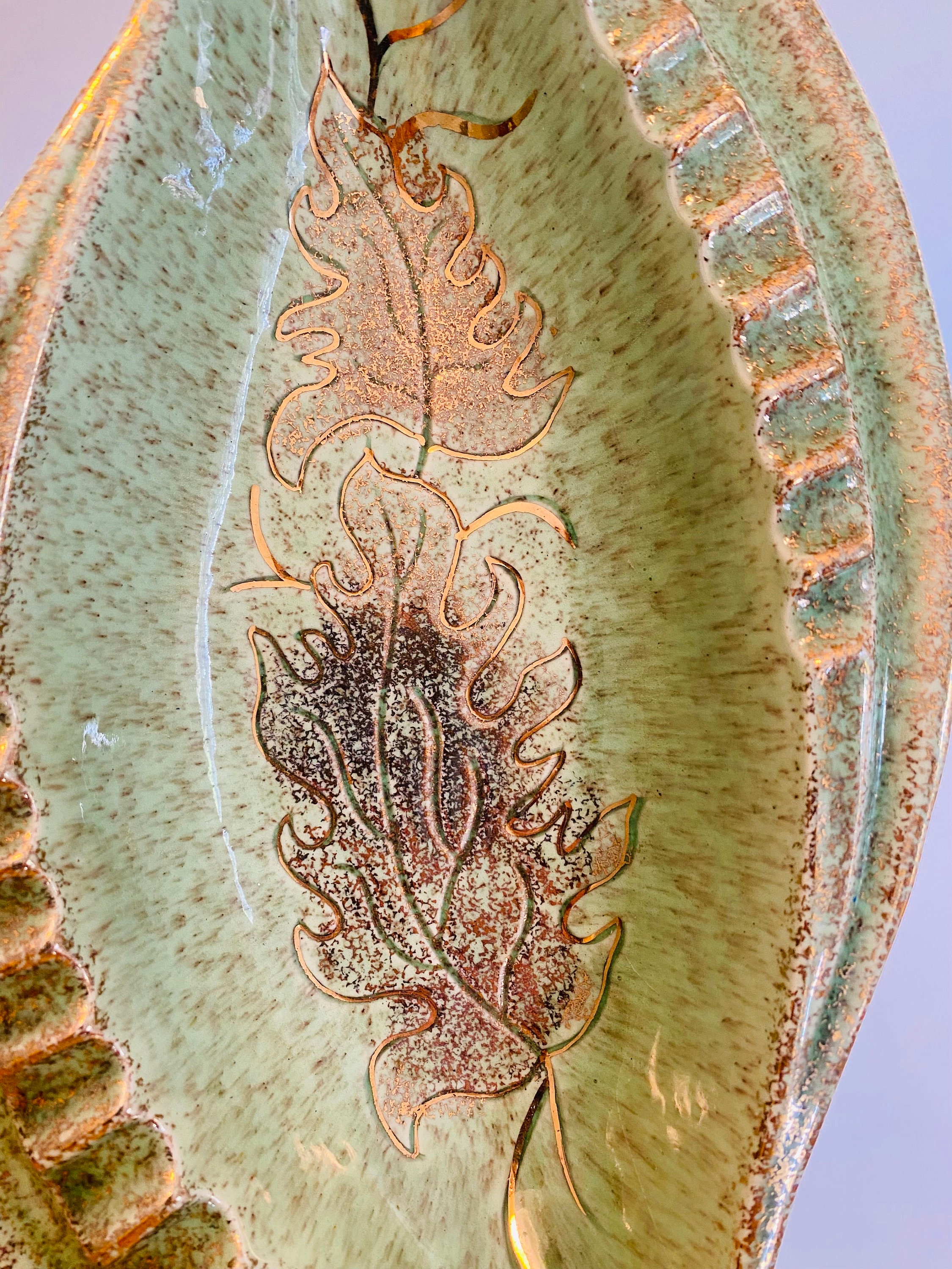 ヴィンテージ カリフォルニア オリジナル 824 灰皿、葉っぱのデザイン