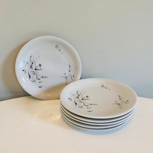 Vintage Porcelain Bauhaus Design Bread Plates Wig27 by Winterling Bavaria Germany, Set of 6, Mid Century Modern, Made in Germany